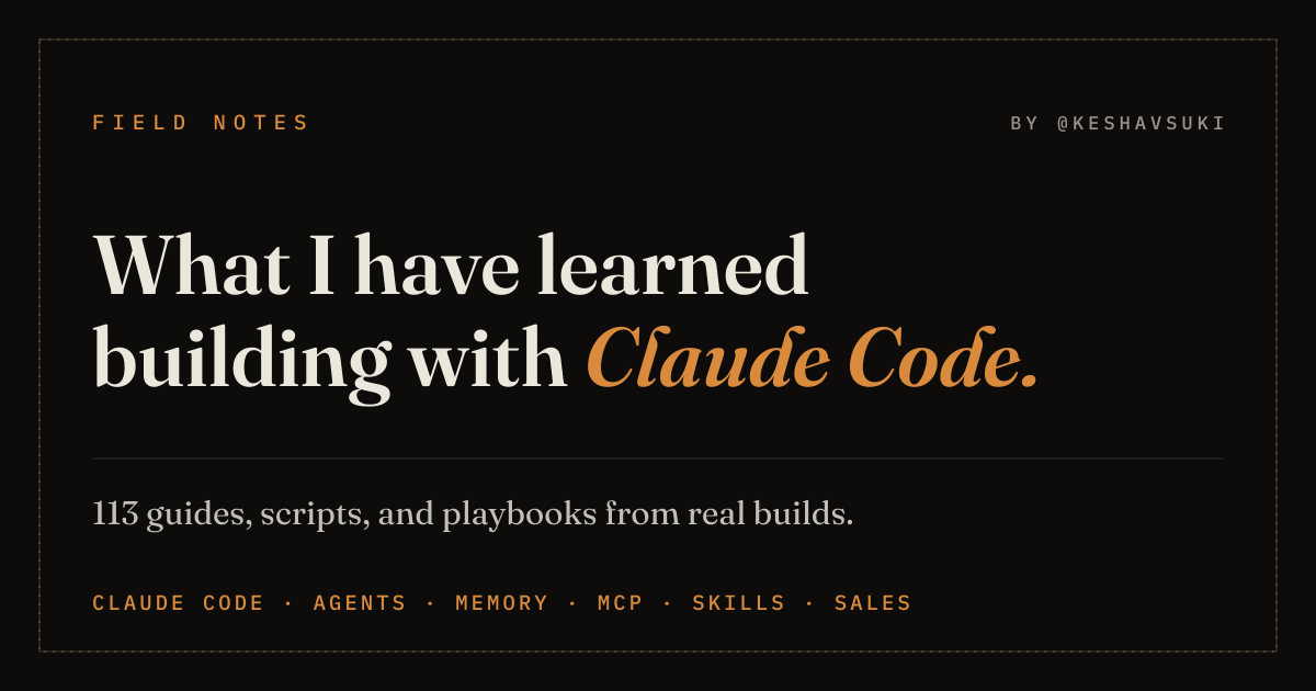 Field Notes — 162 guides on building with Claude Code